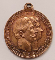 Deutschland Medaille Wilhelm II Kaiser Victoria Kaiserin Von Deutschland - Monarquía/ Nobleza