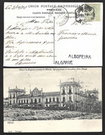 Postal Palácio Brejoeira, Monção Circulado Albufeira Stamp 10 Réis D. Carlos. Postcard From Palácio Da Brejoeira, Monção - Covers & Documents