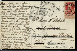 Carte-vue ( En Rade De Suez) Obl. DINANT 02/04/1909 Pour Italie Avec Retour  Louvain - Poste Rurale
