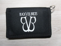 BLACK VEIL BRIDES PORTEFEUILLE TISSUS NOIR IMPRIME AVEC CHAINE - Altri & Non Classificati