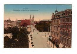 1909 , " Liegnitz "  " Wilhelmplatz " Gelaufen Mit Marke - Schlesien