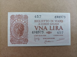 Billete De Italia De 1 Lira, Año 1940, UNC - A Identifier
