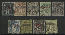 ALEXANDRIE N° 1 à 3 + 5 + 7 + 9 à 11 + 16 Cote 79 €, 9 Valeurs Oblitérées, Quelques Petites Tâches. - Used Stamps