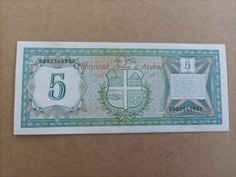 Billete De Aruba De 5 Gulden, Año 1986, Nº Bajisimo A0002340927, UNC, Algunas Manchas - Aruba (1986-...)