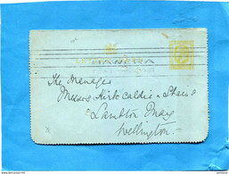 Nouvelle Zelande Marcophilie-carte Entier Postal Stationery- 2d  Cad HAWERA 1922 >Wellington - Postwaardestukken