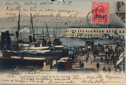 1908 LEVANT / LEVANTE , T.P. CIRCULADA , BRITISH POST OFFICE / SMYRNA - BERLIN , TRÁNSITO CONSTANTINOPLE, YV. 13 - British Levant