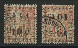 N° 13 + N° 13a Cote 60 € Surcharge Renversée Et Surcharge Normale Obl. De Nouméa TB - Used Stamps