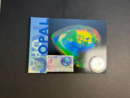 (3 N 34) 1995 Opal Stone (pierre Précieuse) Maxicard With OPAL $ 1.00 Coin (2022) - Dollar