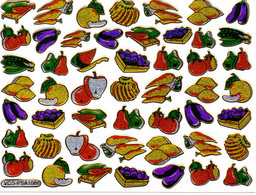 Früchte Gemüse Aufkleber Metallic Look / Fruit Vegetable Sticker 1 Sheet - Scrapbooking