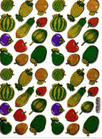 Früchte Gemüse Aufkleber Metallic Look / Fruit Vegetable Sticker 1 Sheet - Scrapbooking