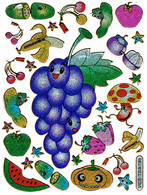 Früchte Gemüse Aufkleber Metallic Look / Fruit Vegetable Sticker 1 Sheet - Scrapbooking