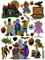 Halloween Monster Aufkleber Metallic Look / Ghost Sticker 1 Sheet - Scrapbooking