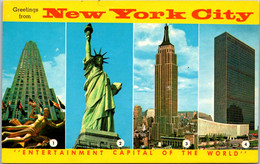 New York City Multi View Statue Of Liberty RCA Empire State And United Nations Building - Estatua De La Libertad