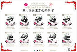 Japan 2022 The 50th Anniversary Of Japan-China Relations Normalization Stamp Sheetlet MNH - Nuevos