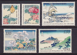 Japan 2022 International Letter Writing Week Stamps 5v MNH - Ungebraucht