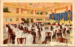 Minnesota Minneapolis Athletic Club Main Dining Room Curteich - Minneapolis