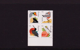 2015 USA Fauna Bird Duck Eider Knot Frigatebird Spoonbill Block Of 4 MNH - Neufs