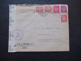 Portugal 1946 Zensurbeleg British Censorship 5089 Umschlag Lisboa A.J.Gomes Nach Berlin Mit Stp. Nachträglich Entwertet - Storia Postale