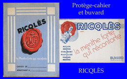 PROTEGE-CAHIER + 2 BUVARDS - MARQUE RICQLES - VOIR PHOTOS - - Sucreries & Gâteaux