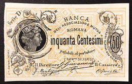 BIGLIETTO FIDUCIARIO 50 Cent Banca Dell'associazione E Mutua Romana Spl+ LOTTO 4304 - Other & Unclassified