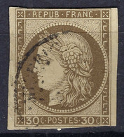 FRANCE Colonies Générales Ca.1872-77: Le Y&T 20 Obl. CAD, Nuance Brun Foncé, Court Au N - Cérès