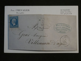 BL10 FRANCE  BELLE LETTRE 1865 MOISSAC A VILLENEUVE   + N°22 ++++ AFFR.  INTERESSANT ++ - 1862 Napoleone III