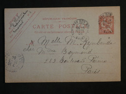 BL10 FRANCE  BELLE CARTE ENTIER MOUCHON 1904  FONTENAY AUX ROSES  A  PARIS +++++ AFFR.  INTERESSANT ++ - Other & Unclassified