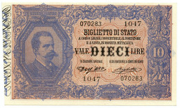 10 LIRE BIGLIETTO DI STATO EFFIGE UMBERTO I 21/09/1902 QFDS - Sonstige