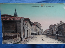 CPA Salvagnac  La Grande Rue  Colorisée  Animée  Ed. Combres épicerie  Ecrite - L630 - Salvagnac