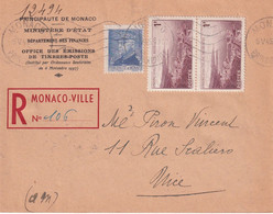 MONACO LETTRE RECOMMANDEE 1945 - Cartas & Documentos