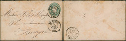 EP Au Type Petite Env. 10ctm Vert Obl Double Cercle "St-Hubert" (1876) > Bastogne. - Enveloppes