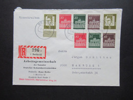 Berlin West 1968 Brandenburger Tor ZD MiF Mit Bedeutende Deutsche Einschreiben Fernbrief Berlin 42 - Hamburg - Lettres & Documents