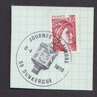 FRANCE 1er JOUR FDC SUR FRAGMENT  JOURNEE DU TIMBRE DUNKERQUE LIBERTE 1978 - Other & Unclassified