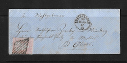 1854-1862 HELVETIA / STRUBEL (Ungezähnt) → Briefumschlag Von RHEINFELDEN Nach MOLLIS     ►SBK-24B1.II/III / CHF 850.-◄ - Covers & Documents