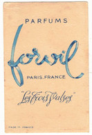 Carte Parfumée Publicitaire Parfum FORVIL TROIS VALSES - Parfumerie Parfums Danse - Anciennes (jusque 1960)