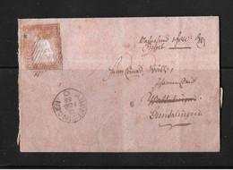 1854-1862 HELVETIA / STRUBEL (Ungezähnt) → Siegelbrief Von ANDELFINGEN Nach GUNTALINGEN     ►SBK-24B1◄ - Cartas & Documentos