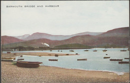 Barmouth Bridge And Harbour, Merionethshire, 1925 - Valentine's Valesque Postcard - Merionethshire