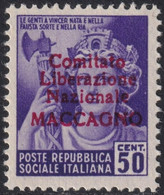 CLN Maccagno 50 C. Violetto Sass 3 MNH** Cv 200 - Centraal Comité Van Het Nationaal Verzet (CLN)