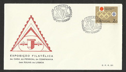 Portugal Cachet Commémoratif  Expo Philatelique Compagnie Des Eaux Eau Aqueduc 1965 Event Postmark Water Supply Co. - Wasser