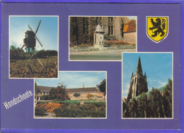 Carte Postale 59. Hondshoote  Le Moulin L'école  Fontaine Lamartine L'église  Très Beau Plan - Hondshoote