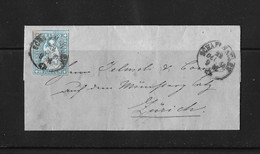 1854-1862 HELVETIA / STRUBEL (Ungezähnt) → Faltbrief Von SCHAFFHAUSEN Nach ZÜRICH  ►SBK-23B3.IV/V Weissrandiger Schnitt◄ - Storia Postale