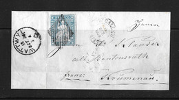 1854-1862 HELVETIA / STRUBEL (Ungezähnt) → Brieffragment Von WATTWYL Nach KRUMMENAU   ►SBK-23B1.I / Top Entwertung◄ - Storia Postale