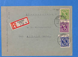 Allemagne Bizone 1945 Lettre Einschreiben De Frankfurt (G12825) - Autres & Non Classés