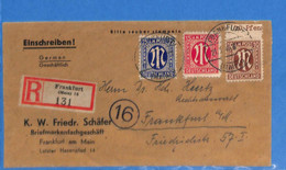 Allemagne Bizone 1946 Lettre Einschreiben De Frankfurt (G12826) - Autres & Non Classés