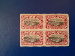 Timbres Congo Belge 1910 N°55 Neufs En Bloc De Quatre - Unused Stamps