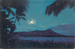 Postcard USA Hawaii Waikiki Moonlight - Honolulu