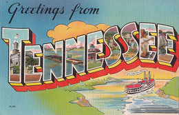 3368 – Large Letters - Greetings From Tennessee TN - U.S.A. – Linen – VG Condition – 2 Scans - Souvenir De...