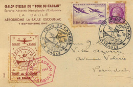 La Baule * Galop D'essai Du Tour Du Cadran 7 Sept 1947 Aviation Escoublac * Voir DOS ! * Timbre Stamp Oblitérations ! - La Baule-Escoublac