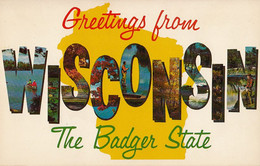 3390 – Large Letters - Greetings From Wisconsin WI - U.S.A. – Written In 1969 - VG Condition – 2 Scans - Souvenir De...