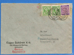 Allemagne Bizone 1946 Lettre De Wuppertal (G12878) - Otros & Sin Clasificación